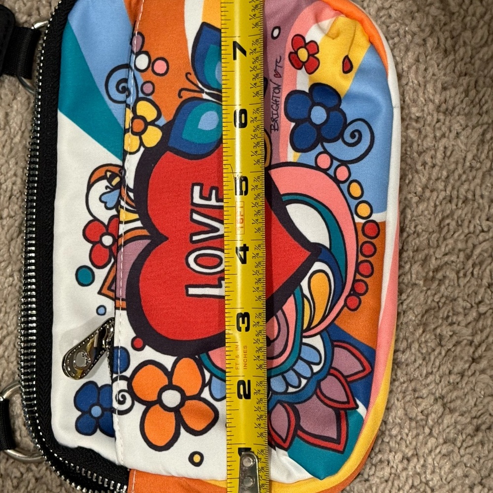 NWT Brighton Power of Love Graphic Zip Pockets Crossbody Belt Bag Purse Boho - Picture 5 of 7
